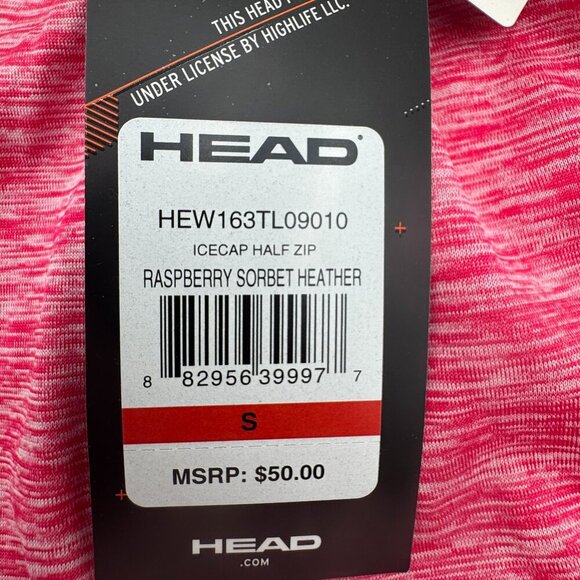 NWT HEAD Women's Dri-Motion IceCap Pink Athletic 1/4 Zip Pullover Top Size Small - Picture 11 of 12